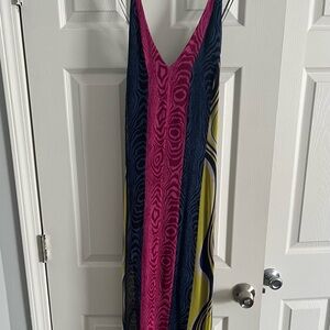 Diane Von Furstenberg Pink and Blue Maxi Dress